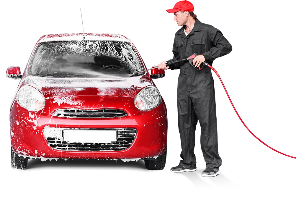 Car being washed